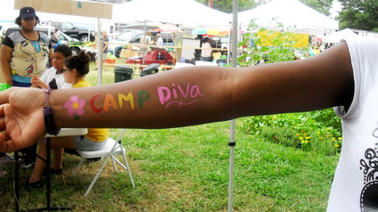 A group of girls at the Camp Diva summer program